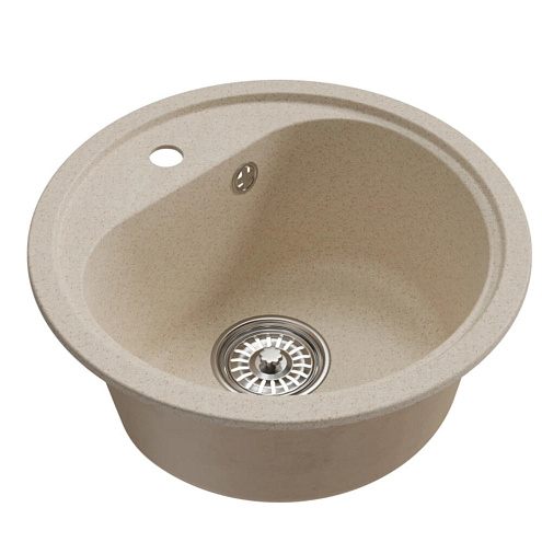 Мойкa ML-GM10 круглая, бежевая (328), 440 мм глубина чаши 180 мм: фотография 1