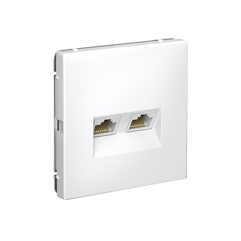 Розетка компьютерная двойная ArtGallery RJ45 + RJ45 кат.5E механизм белый Systeme Electric GAL000185: фотография 1