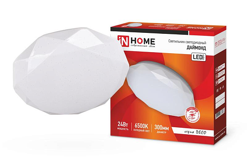 Светильник светодиодный DECO ДАЙМОНД 24Вт 230В 6500К 1560лм 300мм IN HOME 4690612033693: фотография 1