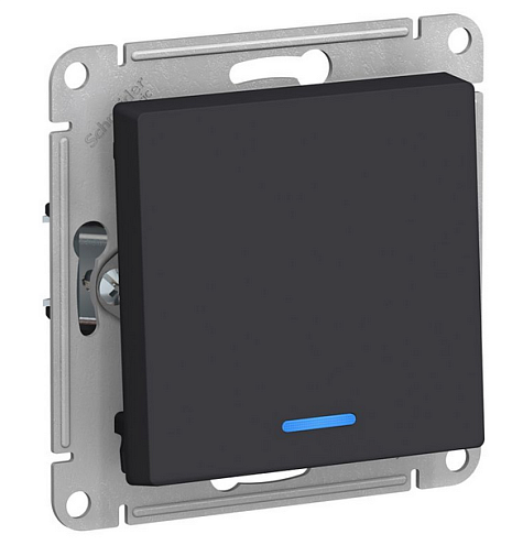 Механизм выключателя 1-кл. ATLAS DESIGN с подсветкой (сх.1а) 10АХ карбон SchE ATN001013: фотография 1