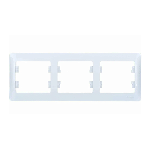 Рамка 3-м Glossa горизонтальная белая SE GSL000103: фотография 1