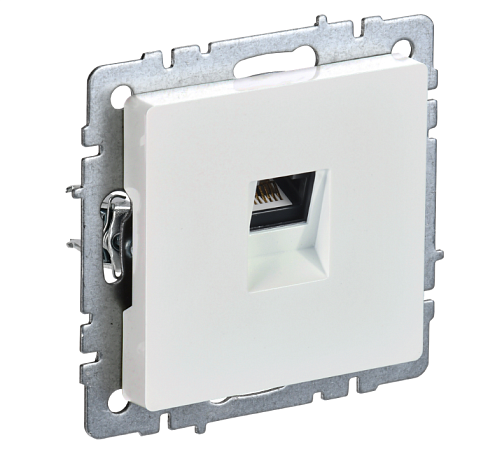 Розетка компьютерная BRITE РК10-БрЖ  RJ45 кат.5E механизм жемчуг IEK BR-K10-1-K36: фотография 1