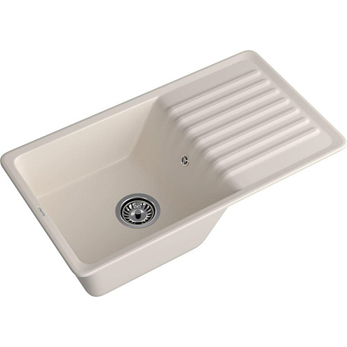 Мойка GRANFEST QUARZ 73 1 чаша+крыло  860х480 мм белый без сифона: фотография 1