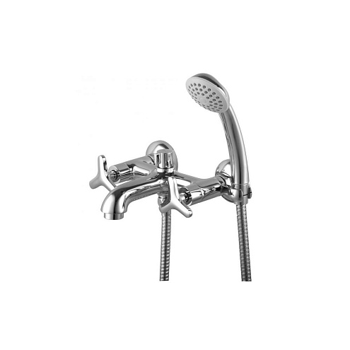 Смеситель Lemark &quot;Плюс Спирит&quot; LM1912C для ванны с коротким изливом, дивертор с керамическими пластинами с аксессуарами хром: фотография 1