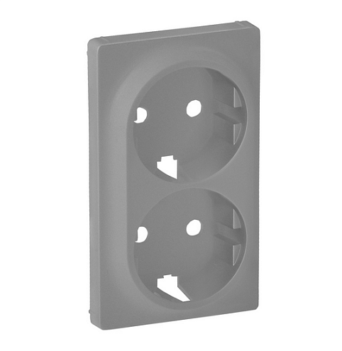 Панель лицевая Valena Life для 2-м силовой розетки 2х2К+З алюм. Leg 754952: фотография 1