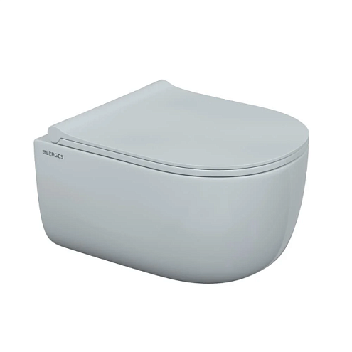 Унитаз подвесной BERGES EGO Real  Rimless 49 см, сиденье дюропласт Тома Slim SO микролифт: фотография 1