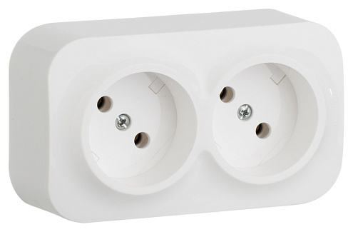 Розетка 2-м ОП Quteo 16А IP20 без заземления белая Leg 782212: фотография 1