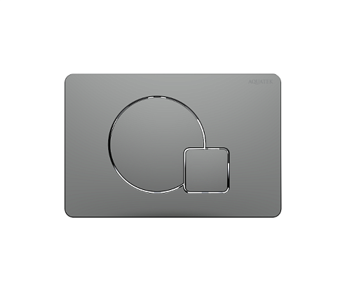 Панель смыва Aquatek KDI-0000070 оружейная сталь матовая, клавиши круг/квадрат: фотография 1