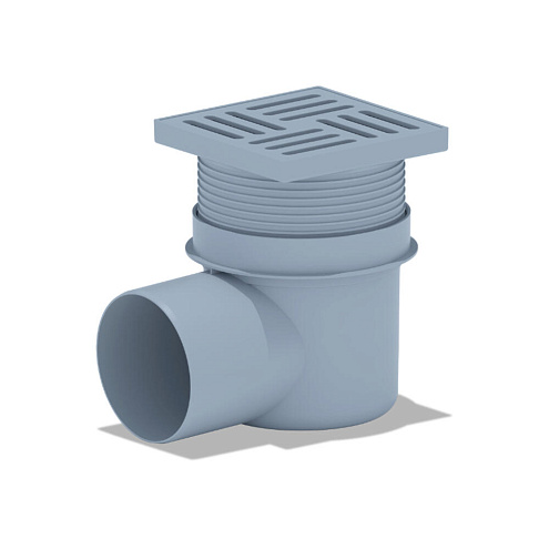 Трап для душа горизонтальный регулируемый, с гидрозатвором, с решёткой из пластика 150х150 АНИ Пласт ТA1610: фотография 1