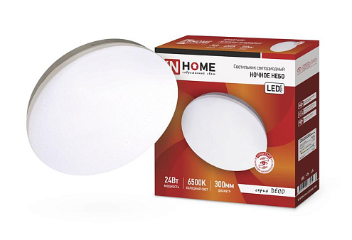 Светильник светодиодный DECO Ночное небо 24Вт 6500К 1560лм 230В 300х55мм IN HOME 4690612033532: фотография 1