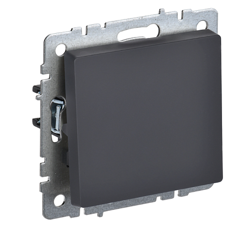 Выключатель 1-клавишный BRITE ВС10-1-4-БрГ 10А самовозвратный механизм графит IEK BR-V14-0-10-K53: фотография 1