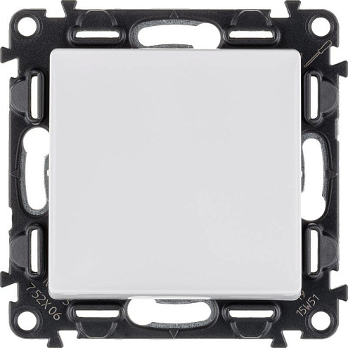 Переключатель Valena Life 10АХ 250В с лицевой панелью; безвинтовые зажимы бел. Leg 752406: фотография 1