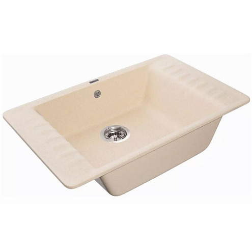Мойка GRANFEST QUARZ 71 1 чаша+крыло 760х480 мм бежевый без сифона: фотография 1