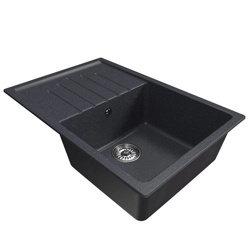 Мойка ML-GM19 с крылом, антрацит (343), 750х500х200 мм: фотография 1