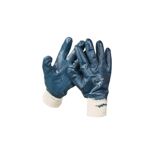 Перчатки рабочие с манжетой, полное нитриловое покрытие, размер XL, ЗУБР: фотография 1