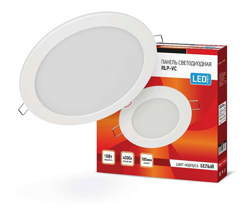 Светильник светодиодный RLP-VC 18Вт 230В 4000К 1440лм 185мм бел. (Аналог Downlight) IP40 IN HOME 4690612023373: фотография 1