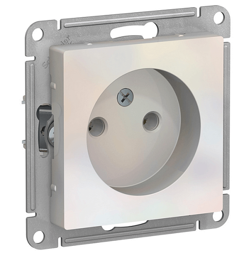 Механизм розетки 1-м СП ATLAS DESIGN без заземл. 16А жемчуг SchE ATN000441: фотография 1