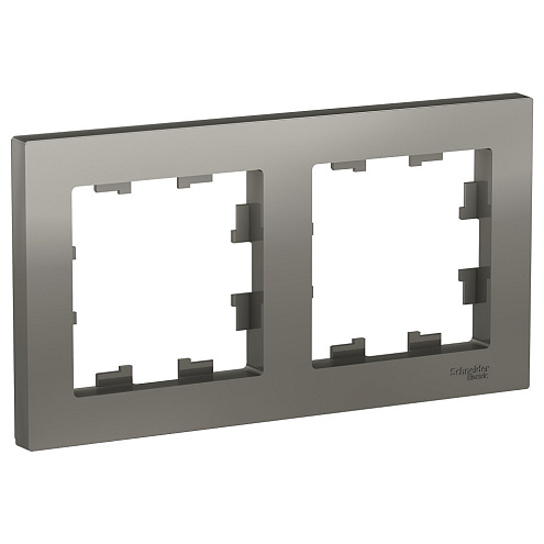 Рамка 2-м ATLAS DESIGN универс. сталь SchE ATN000902: фотография 1