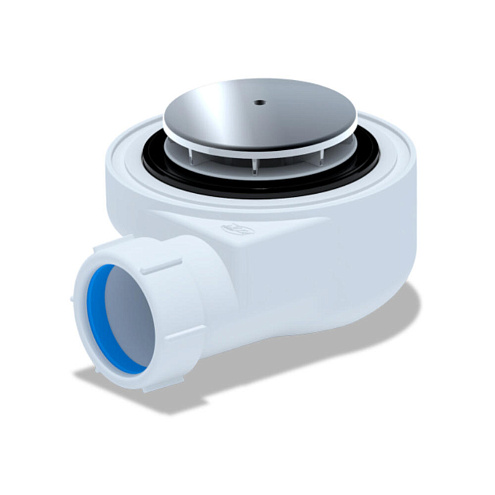 Сифон для душевого поддона 1 1/2&quot;х50, h 53мм, хром АНИ Пласт Е450C: фотография 1