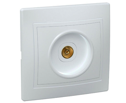 Розетка TV 1-м СП Кварта РТВ10-КБ IP20 бел. IEK EAK10-K01-DM: фотография 1