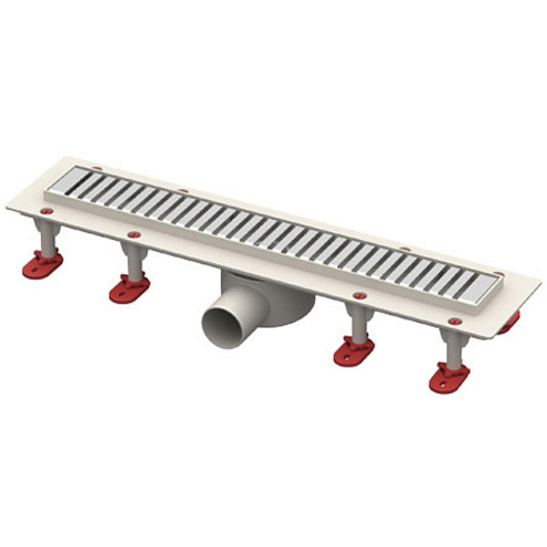 Трап линейный ТП-55D-500, с горизонтальным выходом D50мм: фотография 1