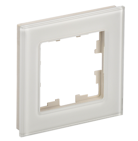 Рамка 1 -местная BRITE РУ-1-2-БрВа стекло ванильный IEK BR-M12-G-K10: фотография 1
