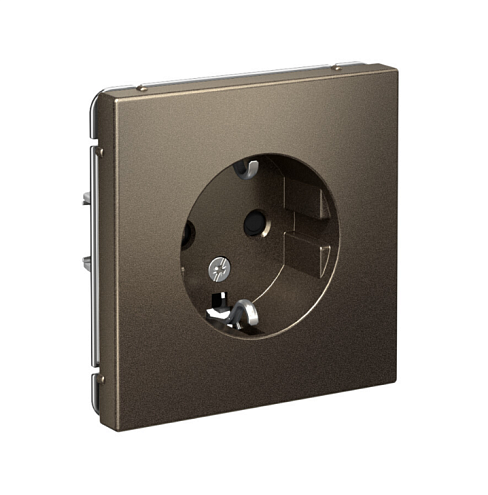 Розетка ArtGallery 16А с заземлением защитные шторки механизм мокко Systeme Electric GAL000645: фотография 1