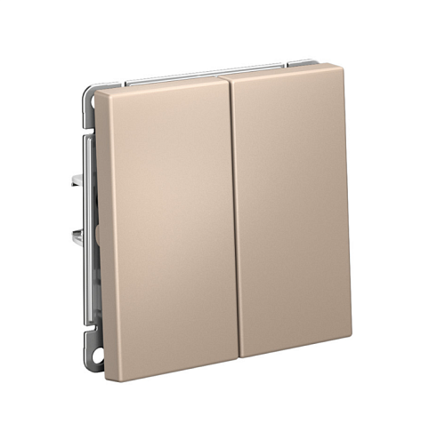 Переключатель 2-клавишный ArtGallery (сх.6/2) 10AX механизм песочный Systeme Electric GAL001265: фотография 1