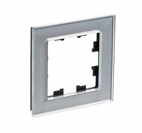 Рамка 1-местная AtlasDesign Nature стекло алюминий Systeme Electric ATN320301: фотография 1