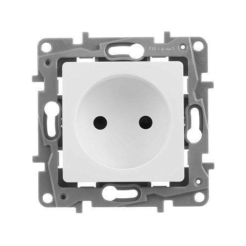 Механизм розетки 1-место СП Etika 16А IP31 защитные шторки без заземления винтовые клеммы белый Leg 672234: фотография 1