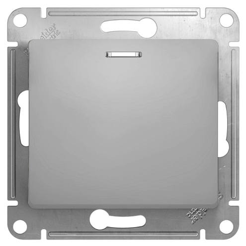 Выключатель 1-клавишный Glossa 10А IP20 (сх.1а) 10AX с подсветкой механизм алюминий Systeme Electric  GSL000313: фотография 1