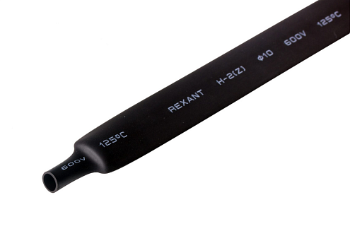 Трубка термоусадочная 10.0/5.0 1м черн. Rexant 21-0008: фотография 1