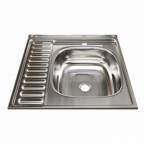 Мойка Santrek AQUA нержавейка накладная 600х600 правая без сифона : фотография 1