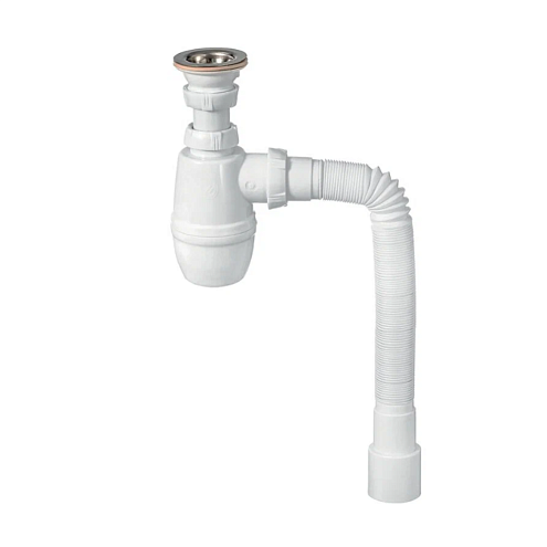 Сифон с выпуском 1 1/4&quot;х40 мм и гофротрубой Wirquin Минор 30718050: фотография 1