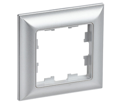 Рамка 1-местная BRITE РУ-1-Бр алюминий/алюминий IEK BR-M12-12-K47: фотография 1