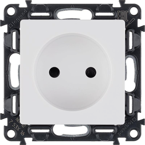 Механизм розетки 1-м СП Valena Life 16А IP20 с лицевой панелью защ. шторки безвинт. зажимы бел. Leg 753416: фотография 1