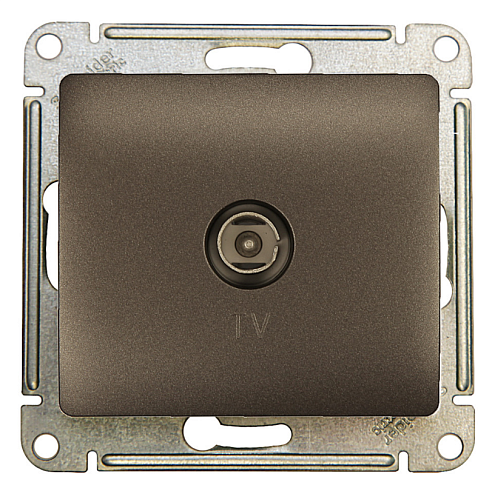 Розетка телевизионная оконечная TV Glossa 1дБ механизм графит Systeme Electric GSL001391: фотография 1