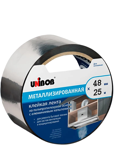 Лента металлизированная 48мм х 25м, 50мкм Unibob: фотография 1