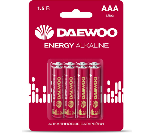 Элемент питания алкалиновый AAA/LR03 1.5В Energy Alkaline 2021 BL-8 (уп.8шт) DAEWOO 5031111: фотография 1