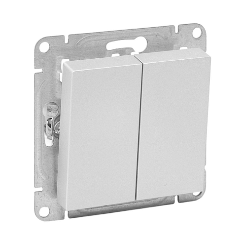 Выключатель 2-клавишный Эпика механизм алюминий EKF UP1-SWA-20: фотография 1