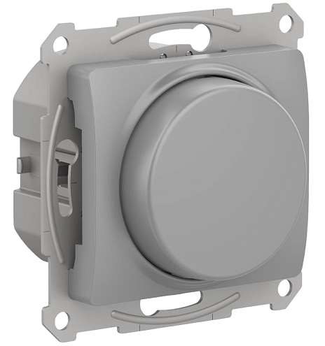 Светорегулятор (диммер) Glossa 300Вт поворотный в сборе алюминий Systeme Electric GSL000334: фотография 1