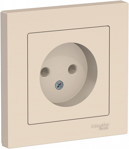 Розетка ATLAS DESIGN без заземл. 16А в сборе беж. SchE ATN000240: фотография 1