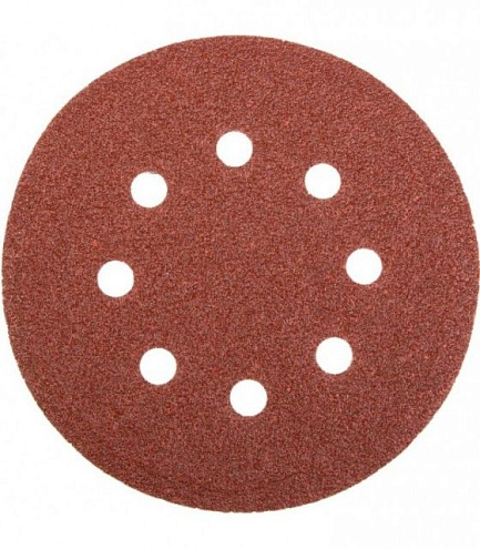 Круг шлифовальный под липучку &quot;Велкро&quot;, 5шт., 125мм  Р120, 8 отверстий, STAYER: фотография 1