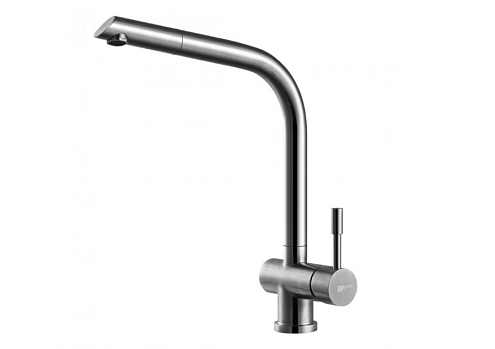 Смеситель Lemark "Эксперт" LM5075S для кухни с вытяжным изливом сталь: фотография 1
