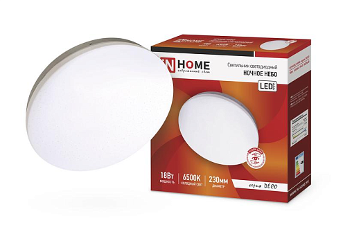 Светильник светодиодный DECO Ночное небо 18Вт 6500К 1170лм 230В 230х55мм IN HOME 4690612033495: фотография 1