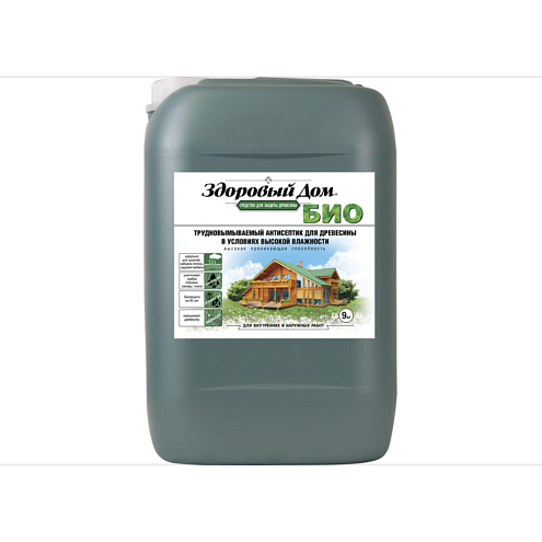 Здоровый Дом БИО деревозащитное средство желто-зеленый  9кг : фотография 1