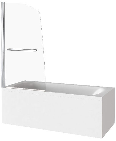 Шторка для ванны SCREEN R-HT-80-C-CH 1 створка распашная+ручка, стекло 5 мм: фотография 1