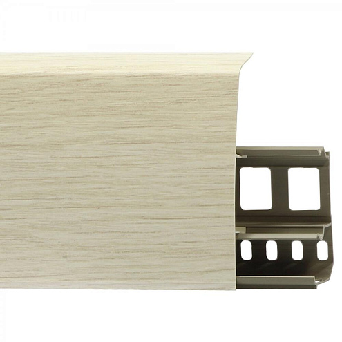 Плинтус ПВХ с монтажной планкой Line Plast LS013, Туя светлая: фотография 1