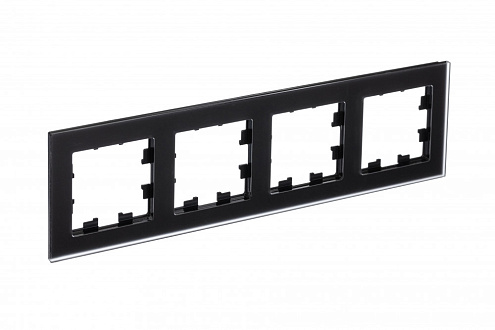 Рамка 4-местная AtlasDesign Nature матовое стекло черный Systeme Electric ATN331004: фотография 1