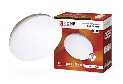 Светильник светодиодный DECO 36Вт 230В 6500К 2340лм 350х55мм НОЧНОЕ НЕБО IN HOME 4690612033570: фотография 1
